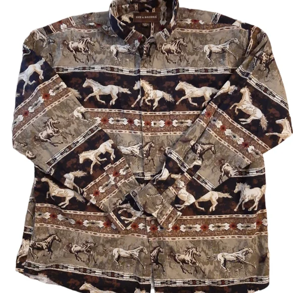 Bit & Bridle Western Button Up Size XL - Picture 2 of 3